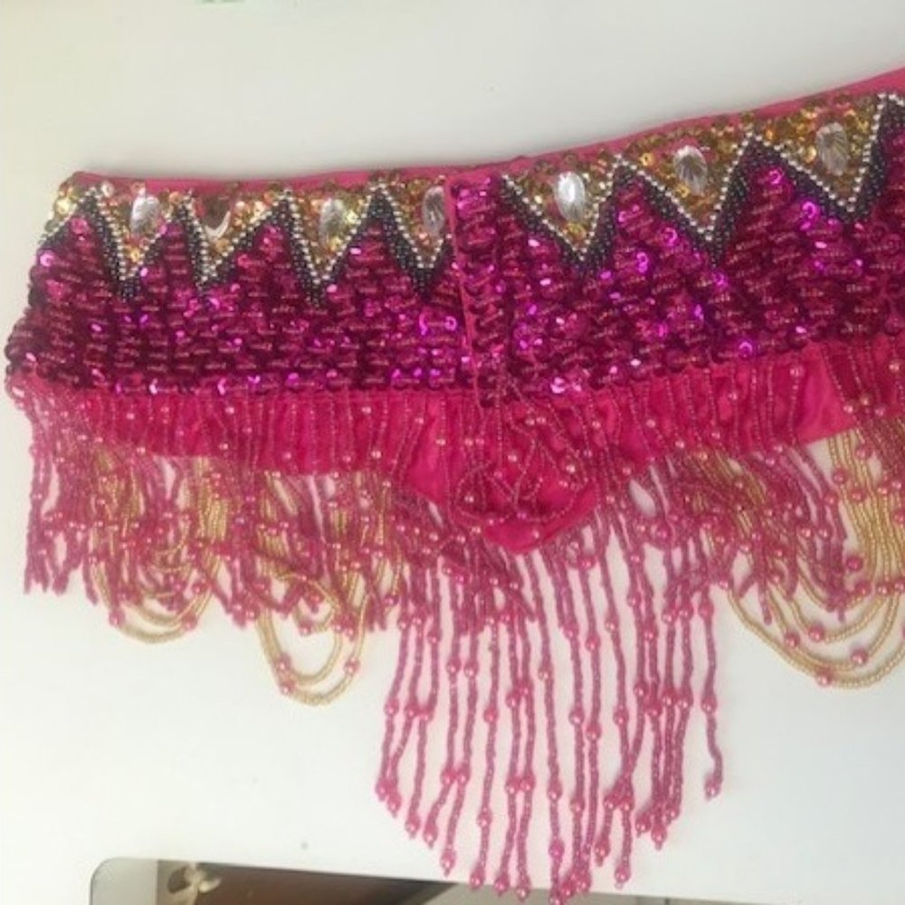 Belly dance costume top & belt scarf